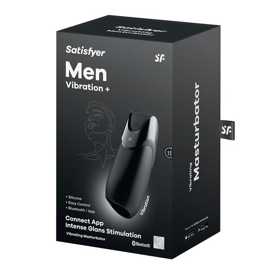 SATISFYER Masturbator "Men Vibration+" - Airpulse technology 16.5 cm (black)