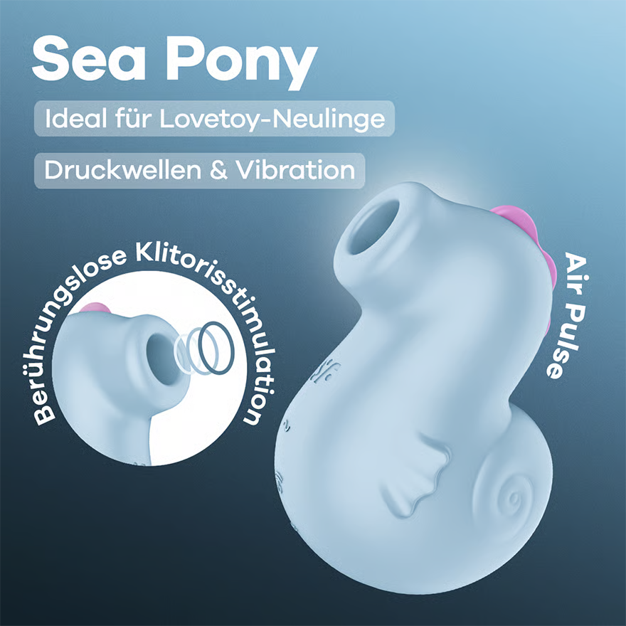 SATISFYER Lay-On Vibrator "Sea Pony" - Airpulse Technology 10 cm (blue)