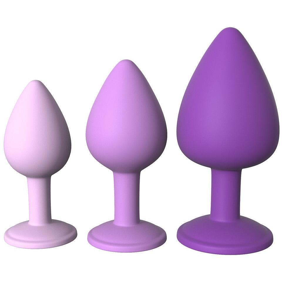 Analplugs "Trainer" aus Silikon Soft-Touch-Textur - konisch im 3er Set (violett) - loveiu.ch