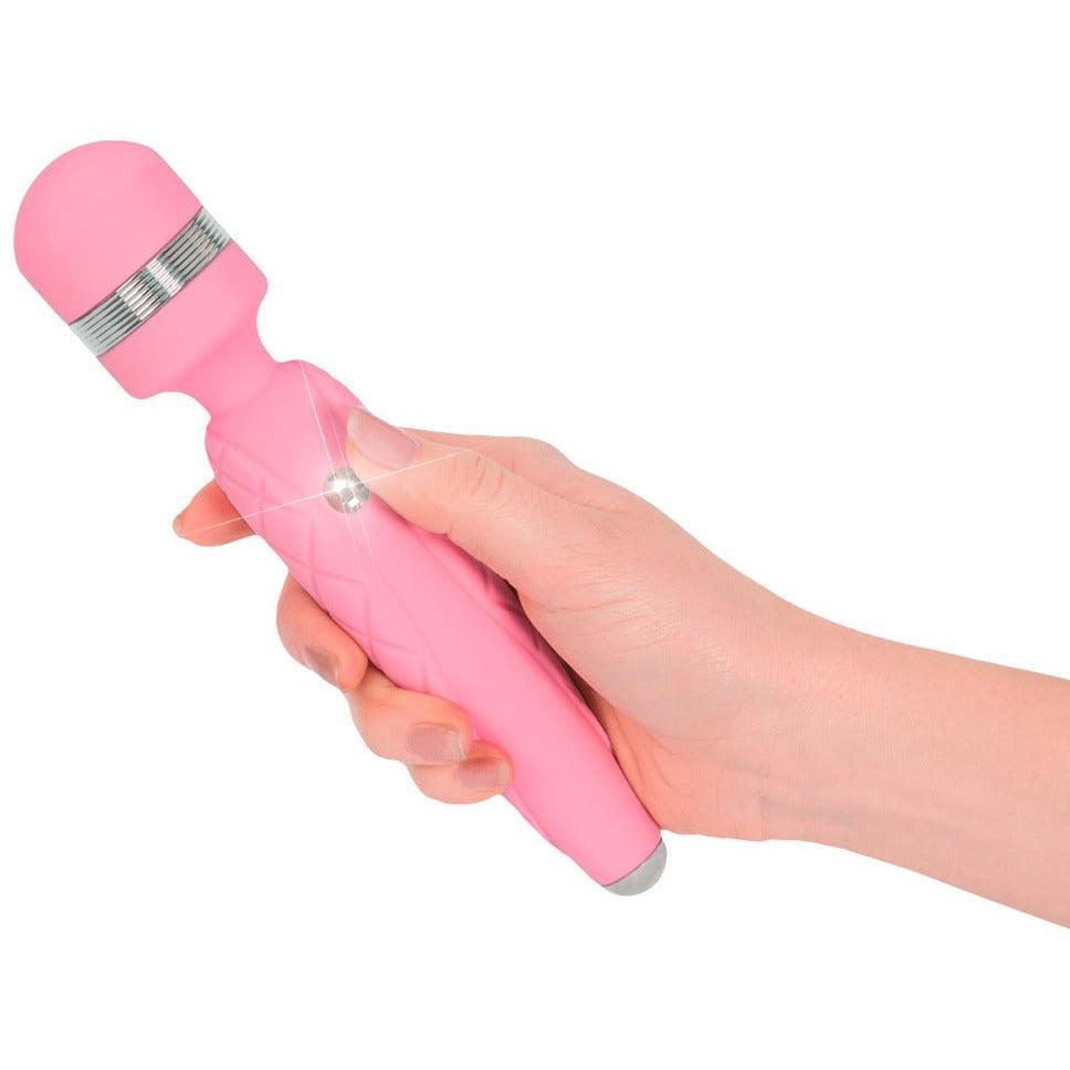 Stabvibrator "Cheeky" aus Silikon - beweglicher Massagekopf 20 cm (rosa) - loveiu.ch