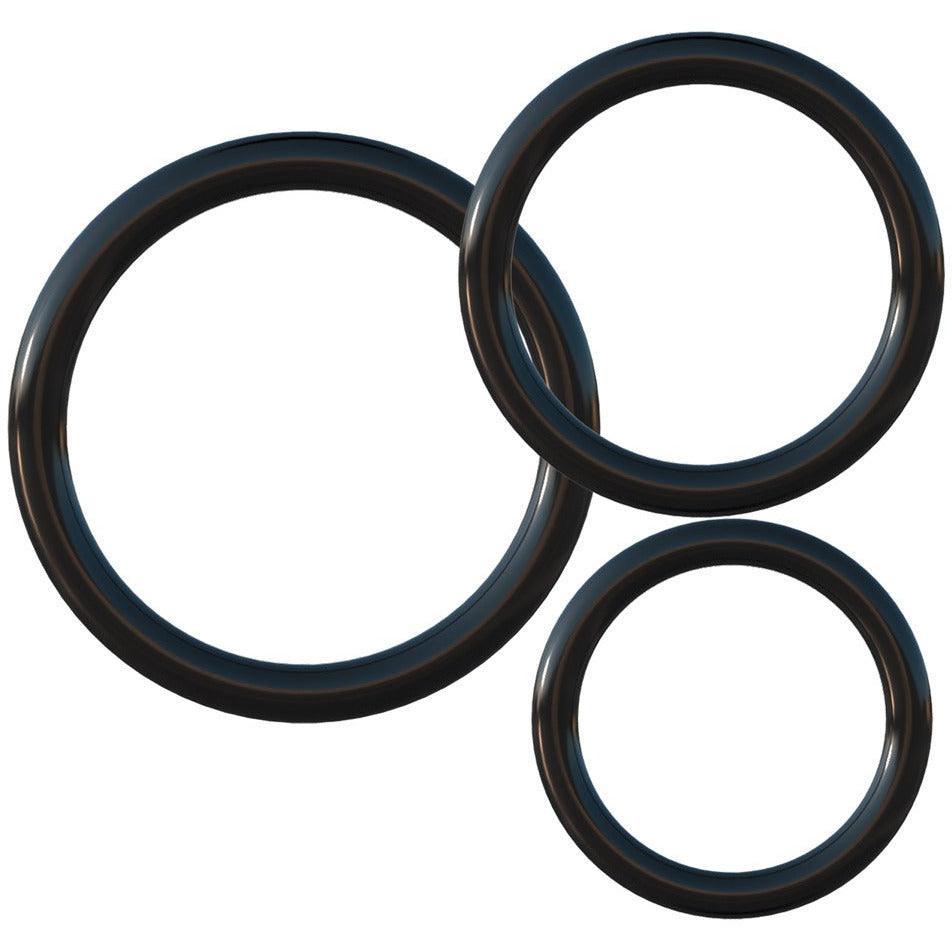 Strap-on Dildo "suspender 7“ mit harness & drei unterschiedlichen Ringen - 19 cm (schwarz/violett) - loveiu.ch