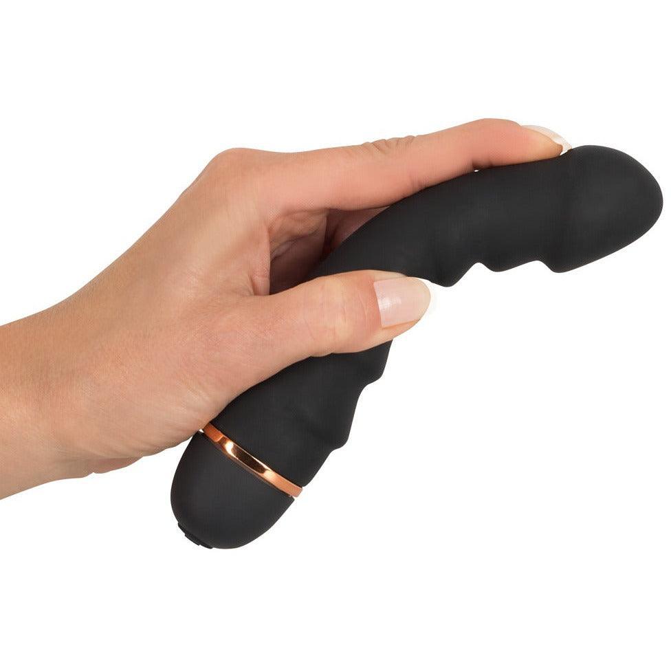 Vibrator "Bendy" aus Silikon - mit Reizrippen 16.5 cm (schwarz) - loveiu.ch