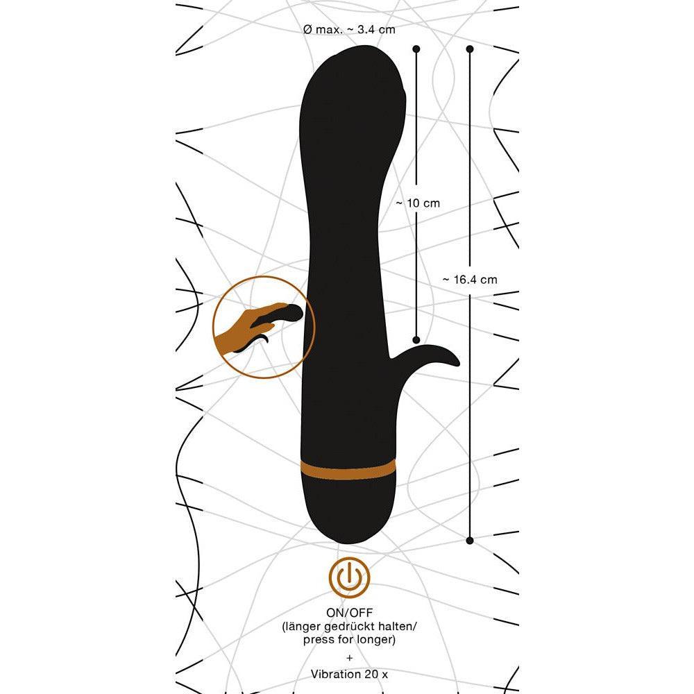 Vibrator "Tulip" aus Silikon - mit Klitorisreizer 16.4 cm (schwarz) - loveiu.ch
