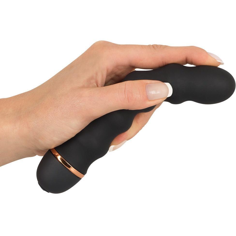 Vibrator "Bendy Wavy" aus Silikon - mit stimulierenden Reizwellen 16.5 cm (schwarz) - loveiu.ch