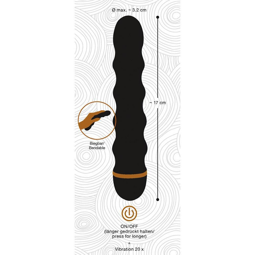 Vibrator "Bendy Wavy" aus Silikon - mit stimulierenden Reizwellen 16.5 cm (schwarz) - loveiu.ch