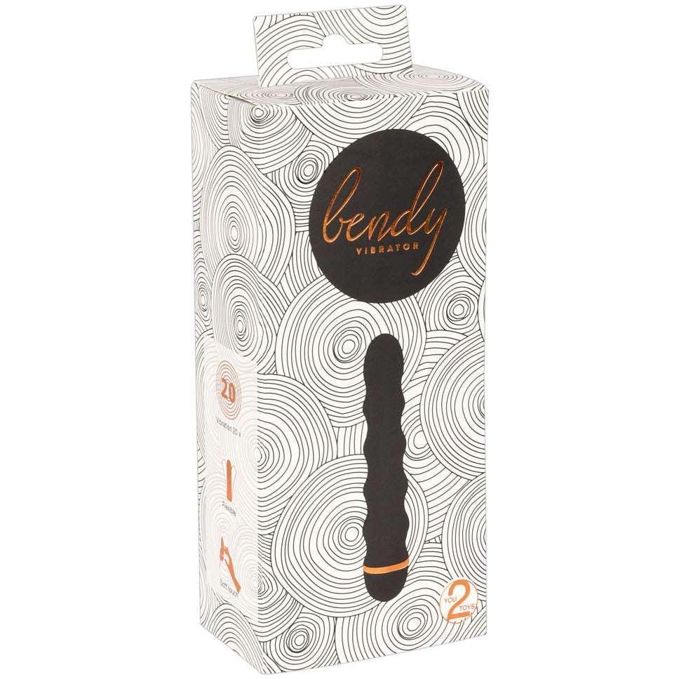 Vibrator "Bendy Wavy" aus Silikon - mit stimulierenden Reizwellen 16.5 cm (schwarz) - loveiu.ch