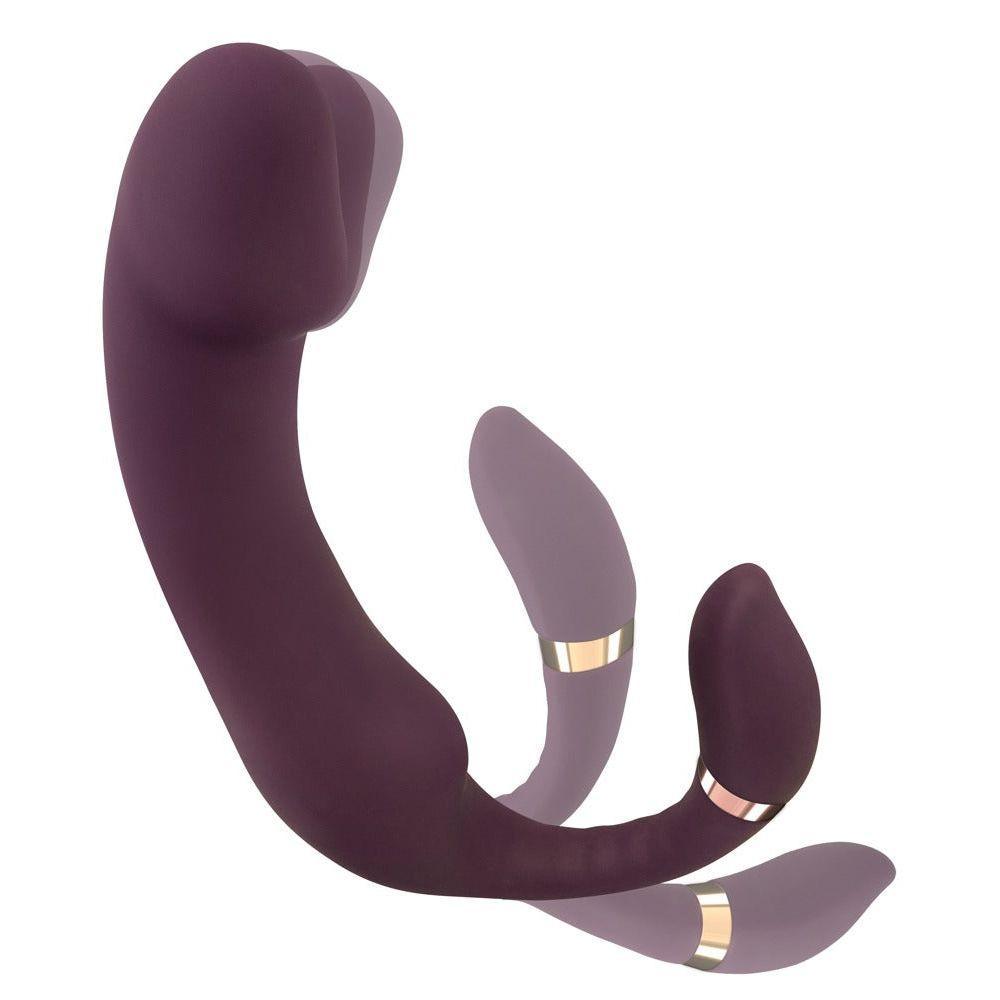 Vibrator "Nodding Tip Vibrator" aus Silikon - doppelte Stimulation 18.7 cm (violett) - loveiu.ch