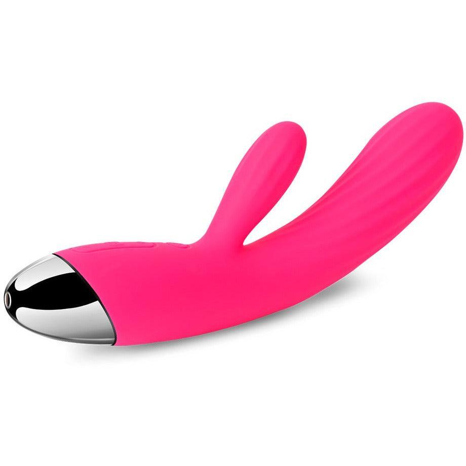 Vibrator mit Klitorisreizer "Angel" aus Silikon - 19 cm (pink) - loveiu.ch