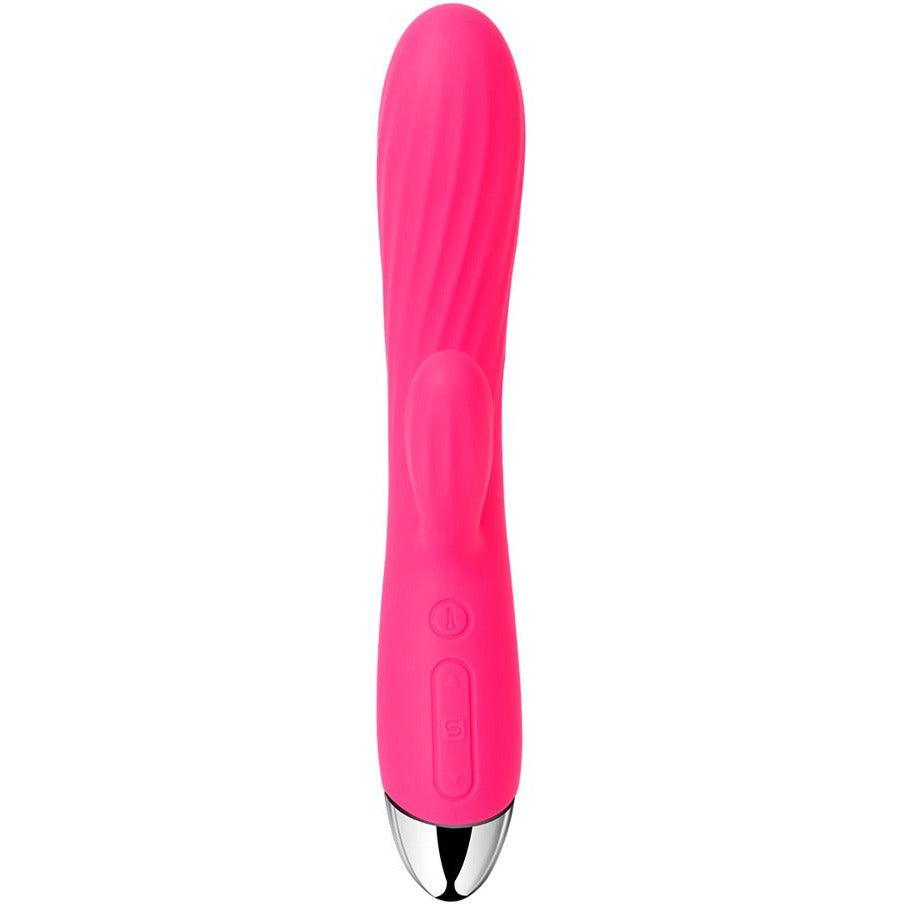 Vibrator mit Klitorisreizer "Angel" aus Silikon - 19 cm (pink) - loveiu.ch