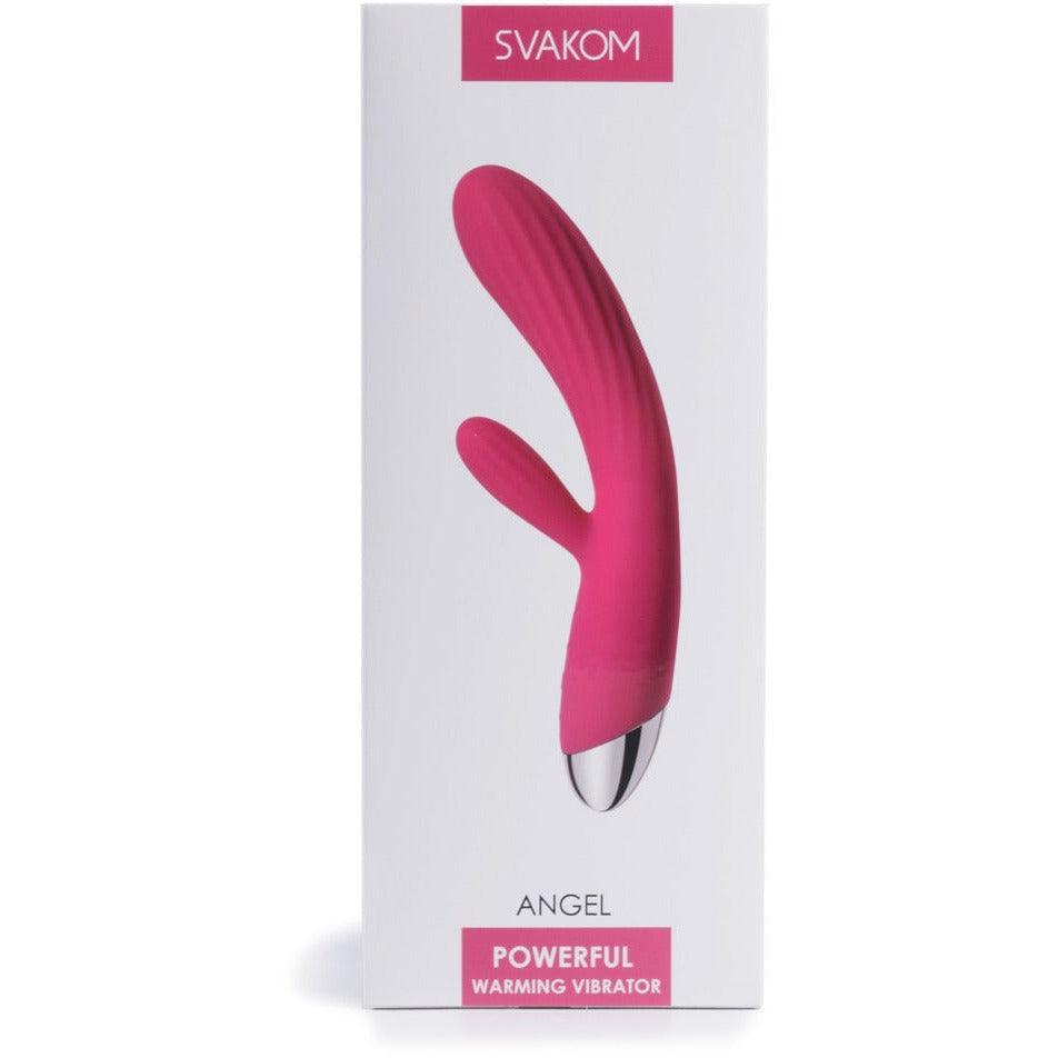 Vibrator mit Klitorisreizer "Angel" aus Silikon - 19 cm (pink) - loveiu.ch