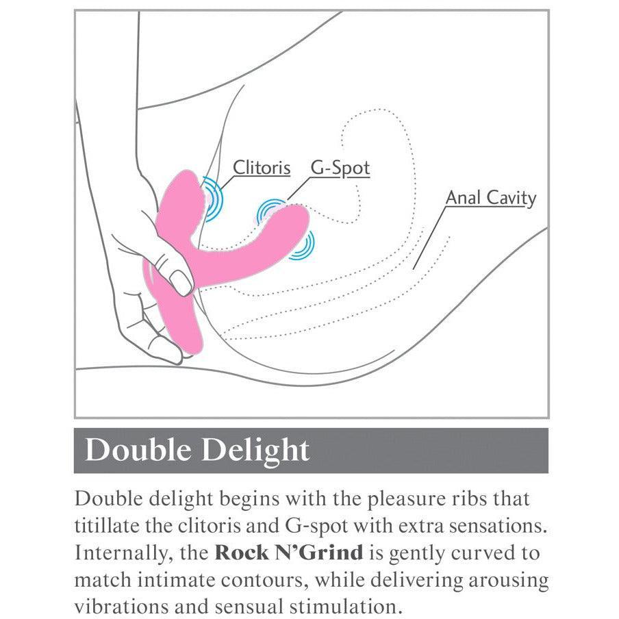 G-Punkt Vibrator "Rock n’ grind" aus Silikon - doppelte Stimulation 17.2 cm (rosa) - loveiu.ch