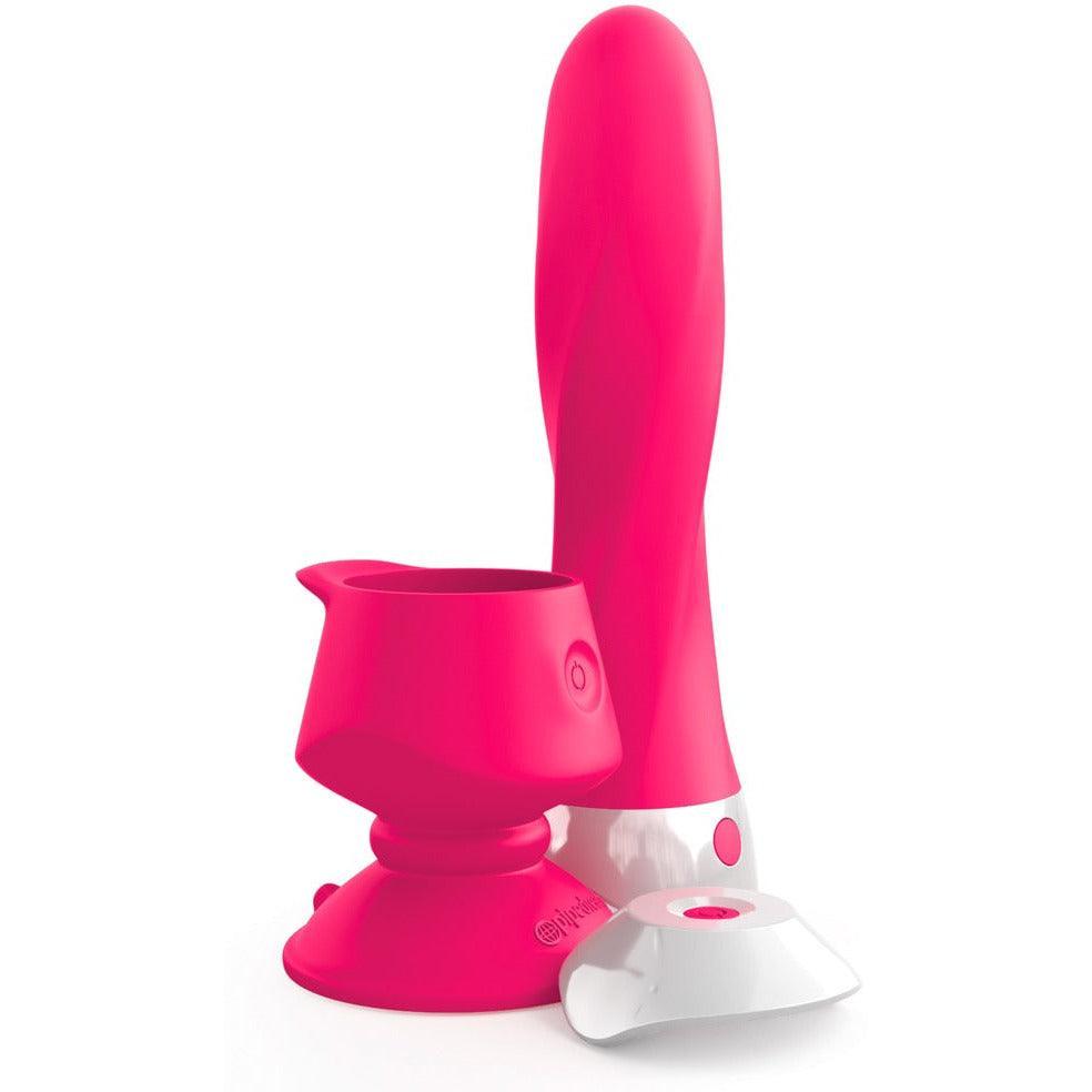 Vibrator "Wall banger deluxe" - abnehmbarer Saugfuss & Fernbedienung 19 cm (pink) - loveiu.ch