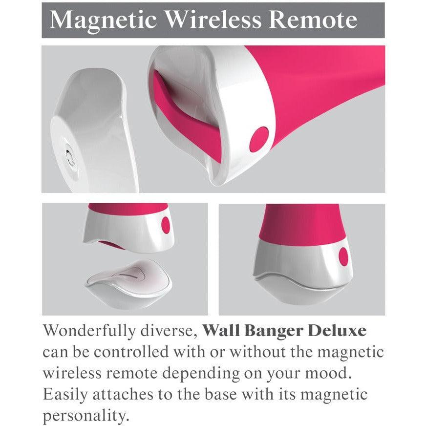 Vibrator "Wall banger deluxe" - abnehmbarer Saugfuss & Fernbedienung 19 cm (pink) - loveiu.ch