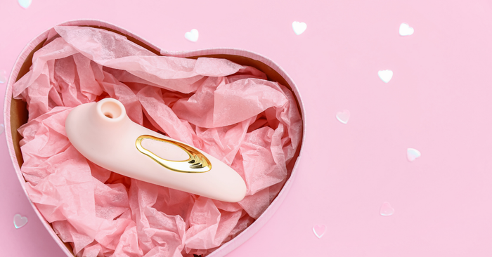 Vibrator eingepackt in Schachtel mit Herzform