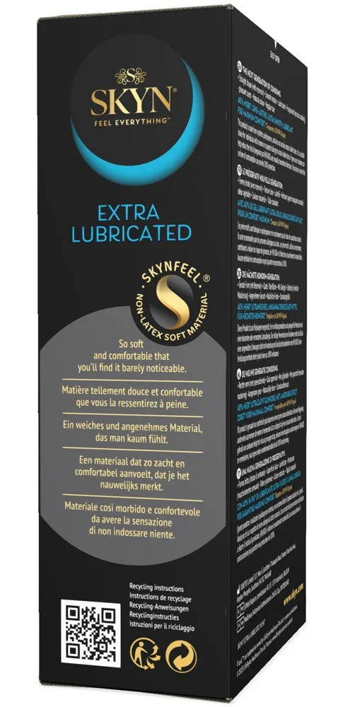 SKYN Kondome Extra Lubricated in schwarzer Verpackung, gleitfähiges Verhütungsmittel