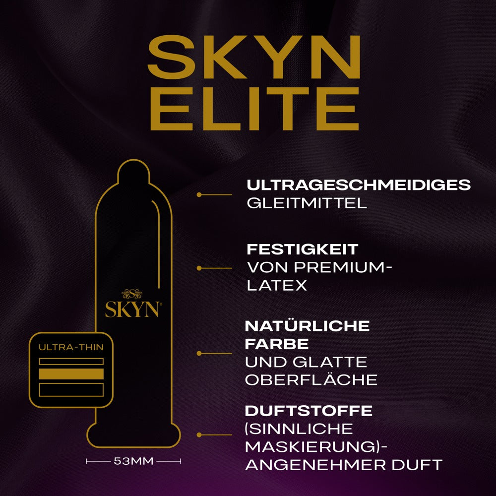 Condoms "Elite extra thin" latex-free - with moisture coating (Ø 53 mm/20 pcs.) from SKYN
