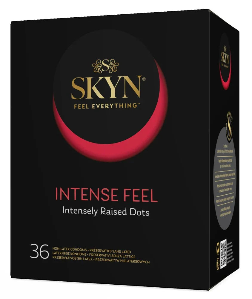 Kondome "Intense Feel" – latexfrei & genoppt (Ø 53 mm/36 Stk.) von SKYN