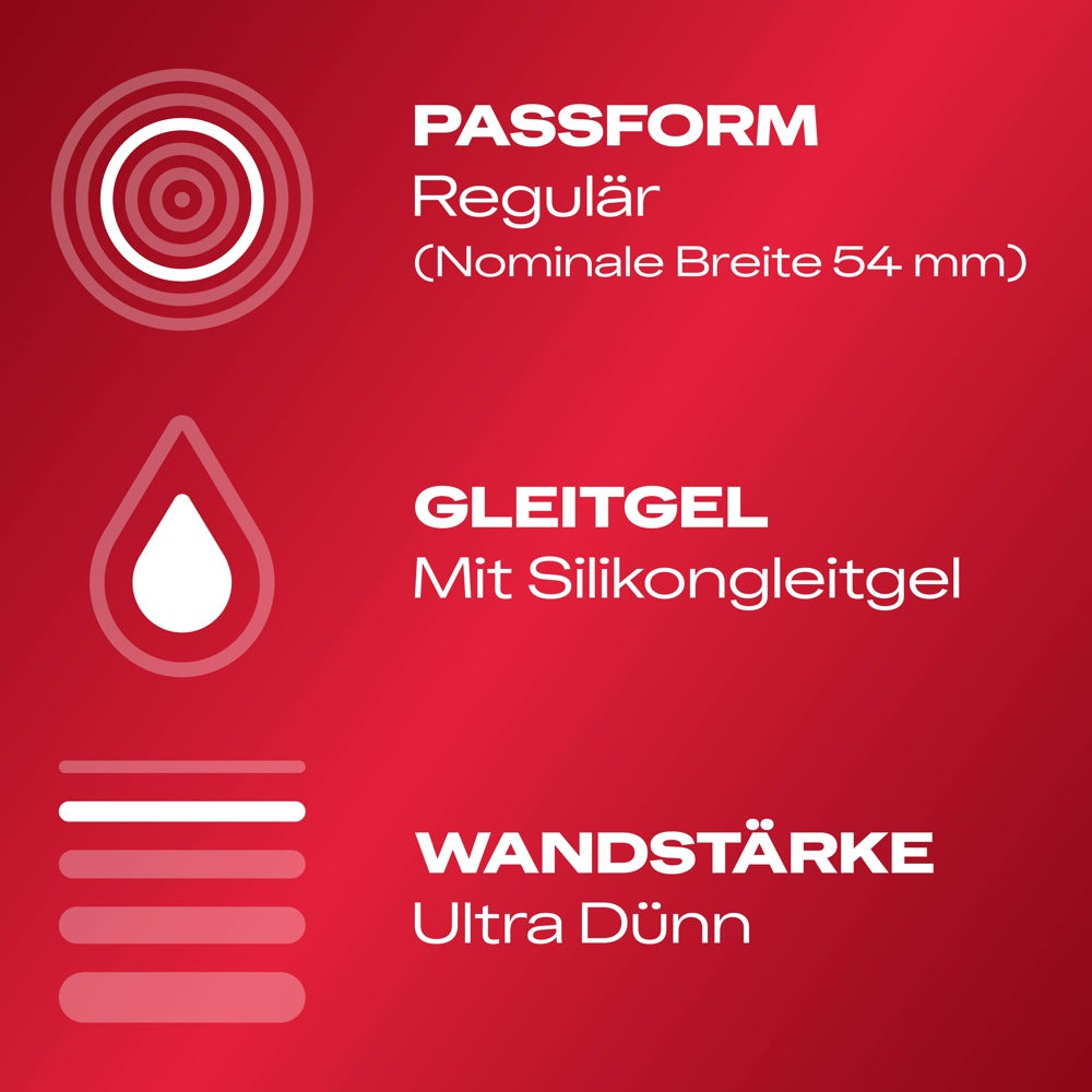 Préservatifs Durex "Gefühlsecht Ultra" en latex de caoutchouc naturel (Ø 54 mm/30 pcs.)