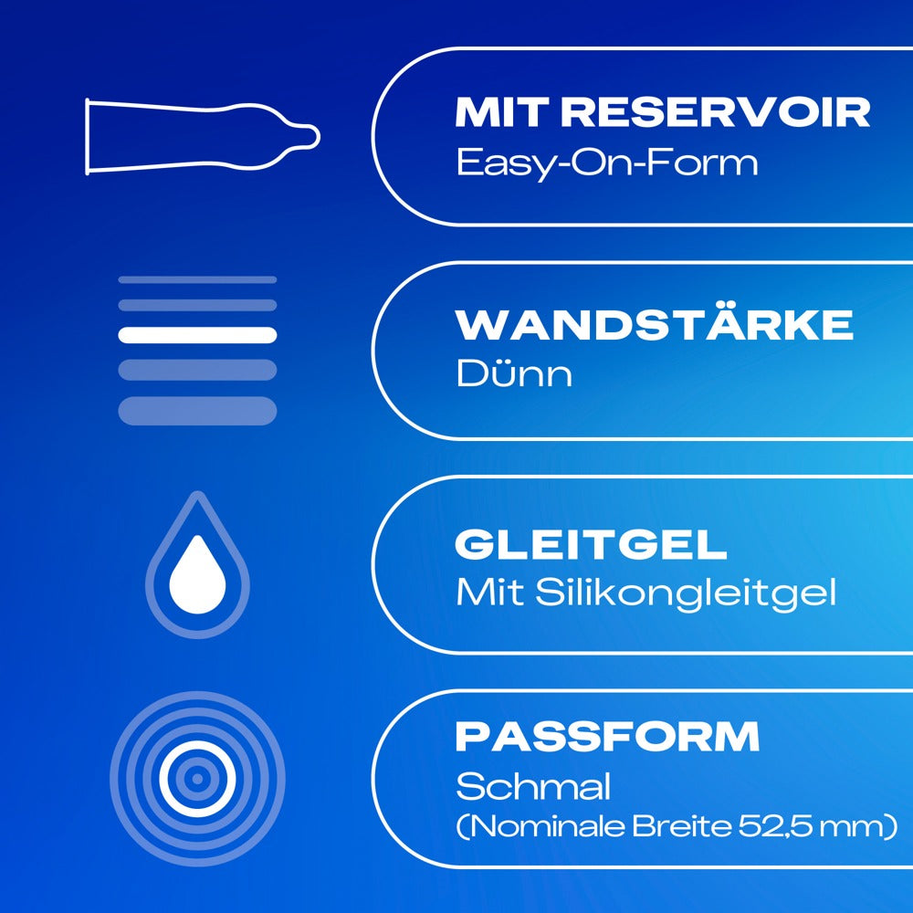Kondome "Gefühlsecht Slim" Naturkautschuklatex (53 mm/10 Stk.) von Durex