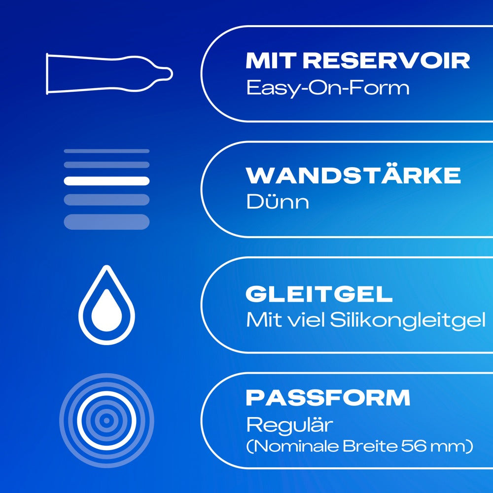 Kondome "Gefühlsecht Extra Feucht" Naturkautschuklatex (56 mm/10 Stk.) von Durex
