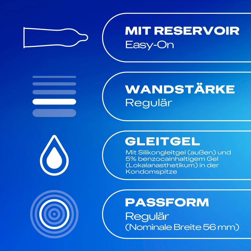 Kondome "Performa" Naturkautschuklatex - Verzögernd (56 mm/40 Stk.) von Durex