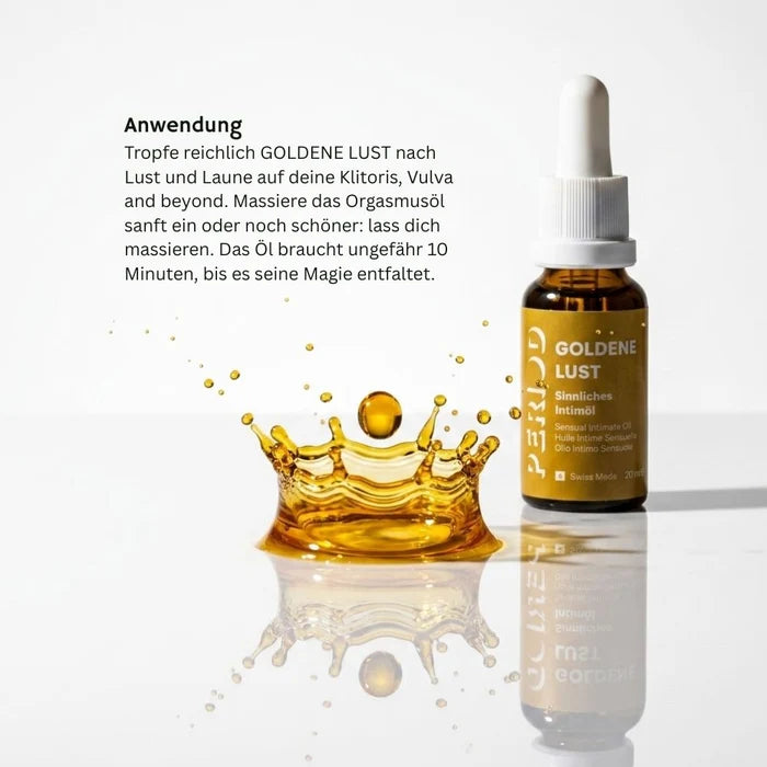 Huile pour la vulve "PLAISIR D'OR" Huile intime végétale pour plus de plaisir et des moments intenses (20 ml)