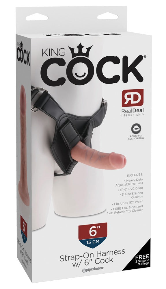 Strap-on Harness mit Dildo - 15.2 cm (hautfarben hell)