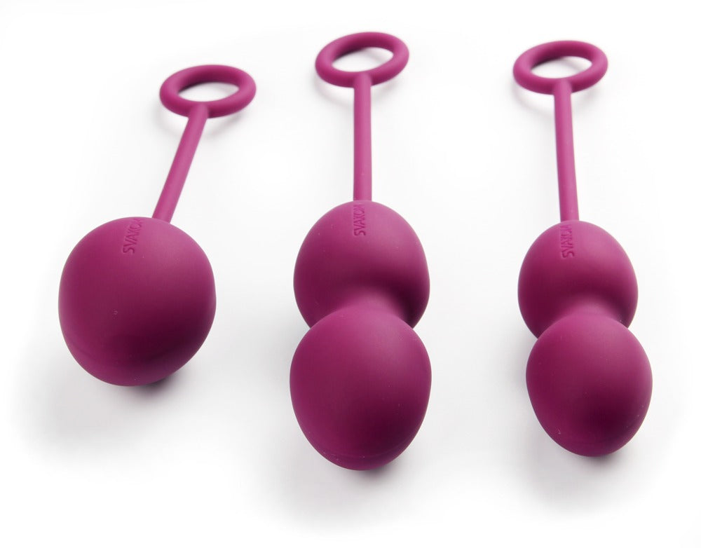 "Nova" Silicone Love Balls - Pelvic Floor Training 3-Piece Set (Purple)