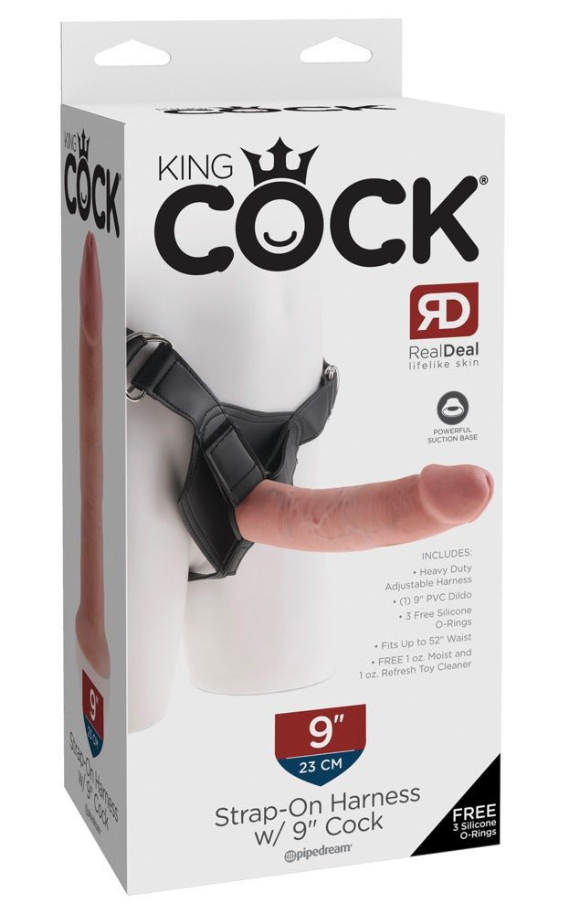Strap-on Harness mit Dildo - 22.9 cm (hautfarben hell)