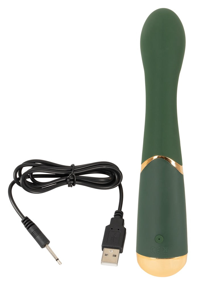 Vibromasseur point G "Luxurious" en silicone - texture soft touch 19,5 cm (vert) 