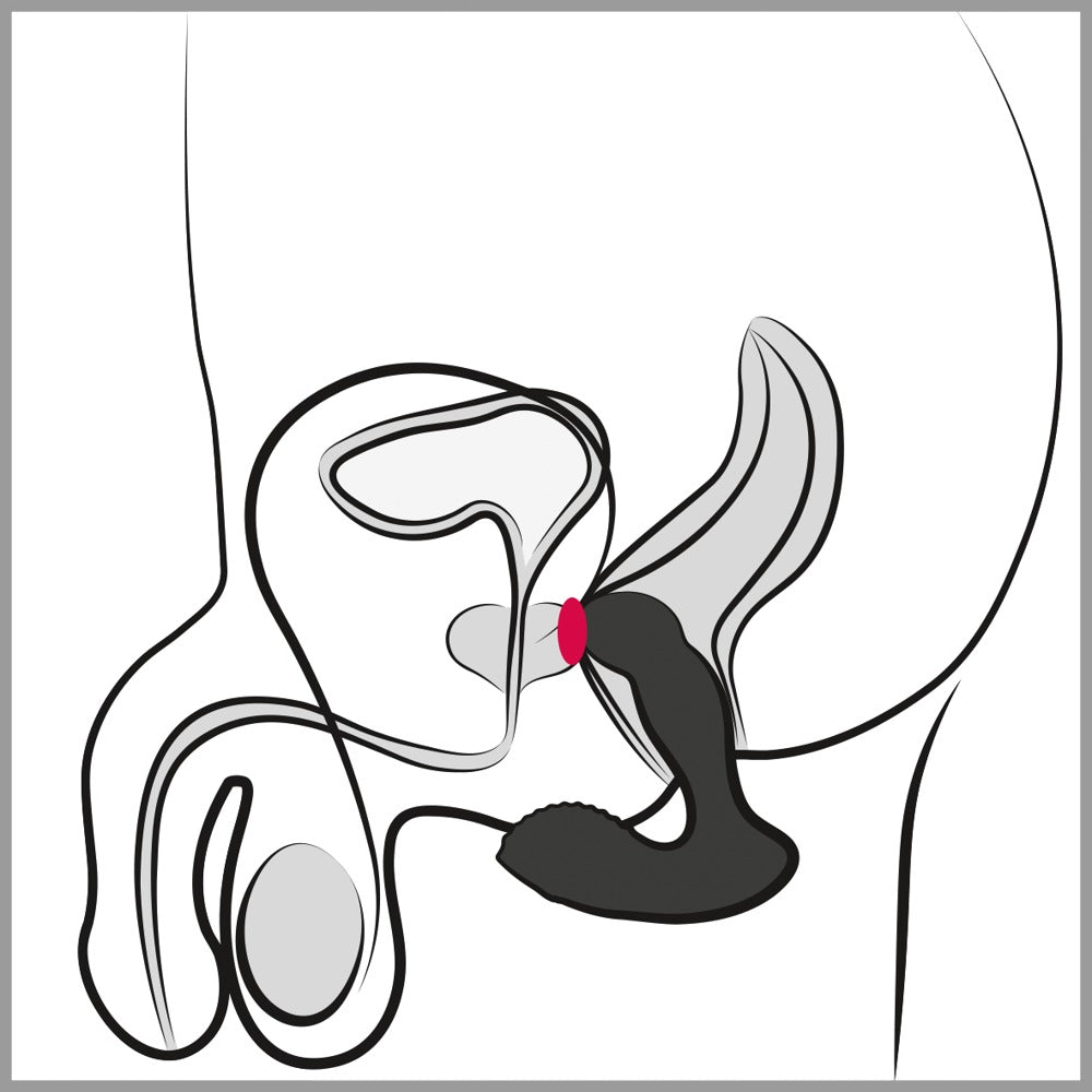 Silicone Prostate Vibrator "RC Prostate Massager" - with 2 Motors Ø 3.4 cm (black)
