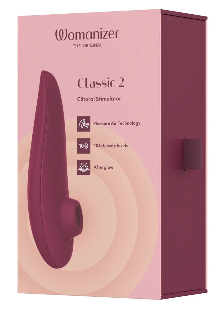 Womanizer Classic 2 Vibromasseur à poser avec simulateur d'ondes de pression - 14,8 cm (rouge)