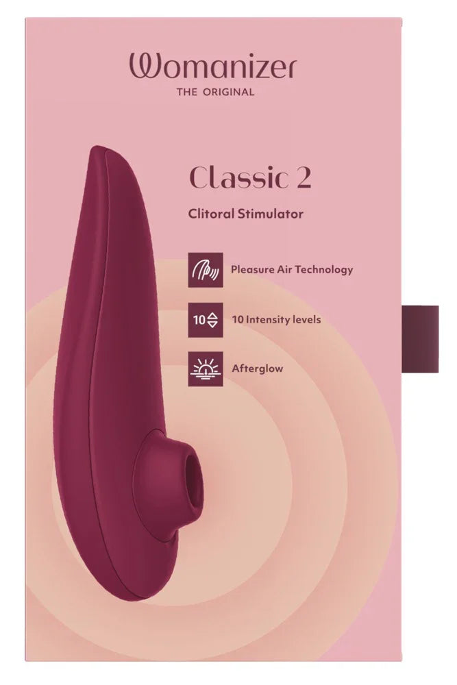 Womanizer Classic 2 Vibromasseur à poser avec simulateur d'ondes de pression - 14,8 cm (rouge)