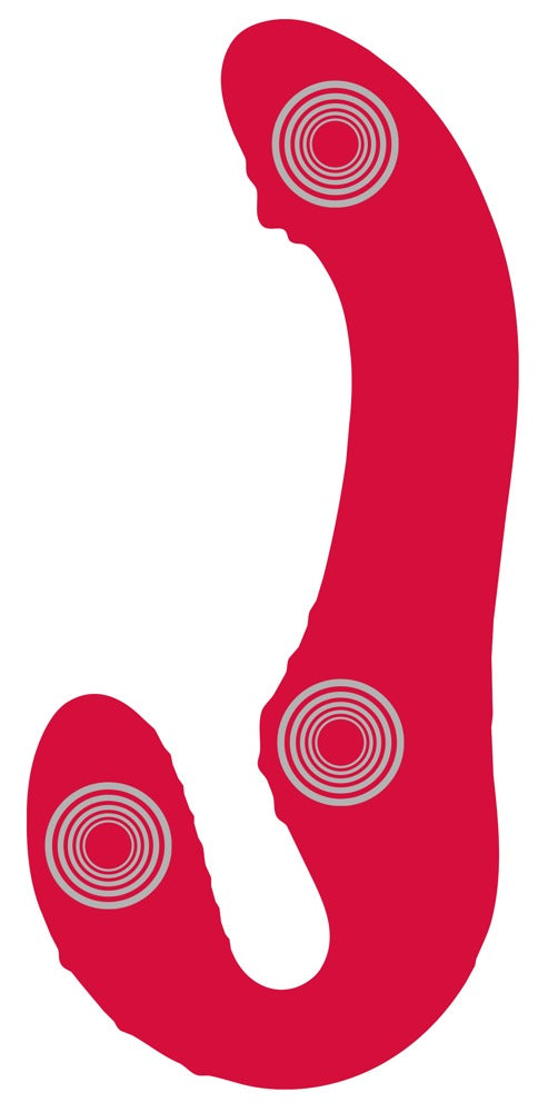 Vibromasseur « RC Strapless Strap-On 3 » en silicone - avec double vibrateur 19,1 cm (rouge)