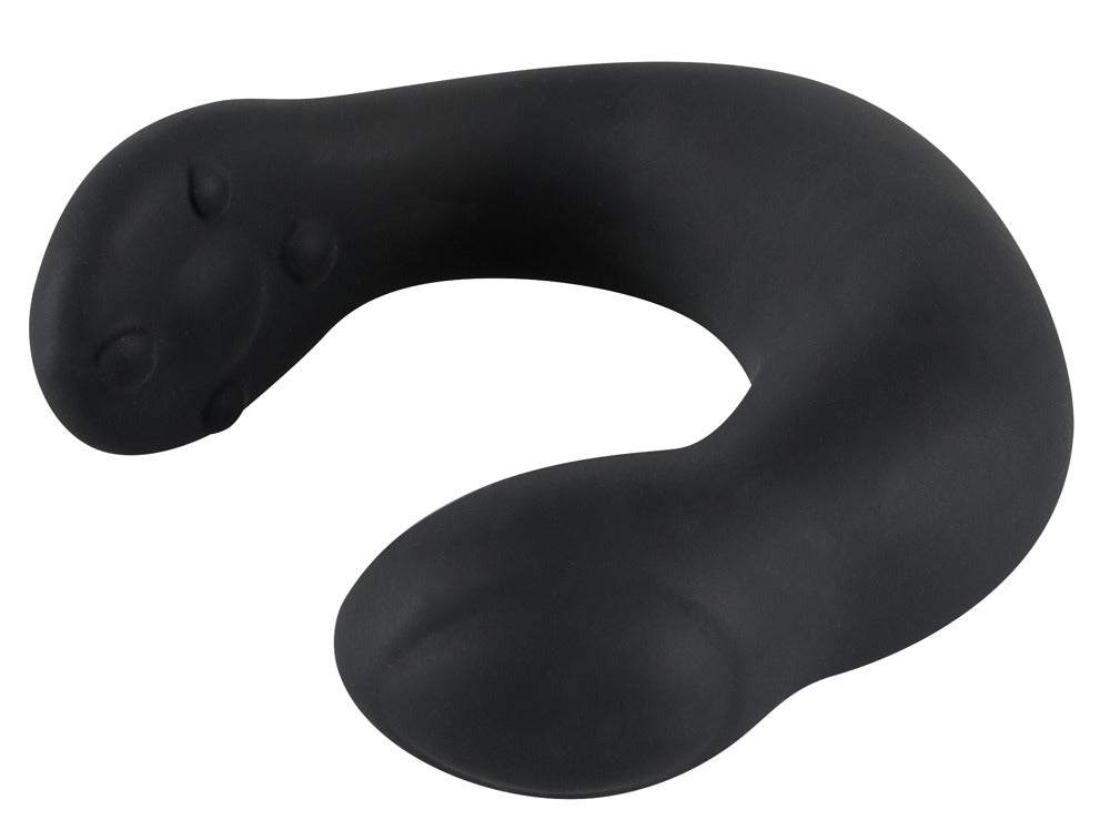 Silicone Prostate Vibrator - C-shaped Ø 3 cm (black)