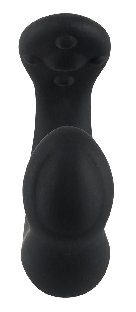 Silicone Prostate Vibrator - C-shaped Ø 3 cm (black)