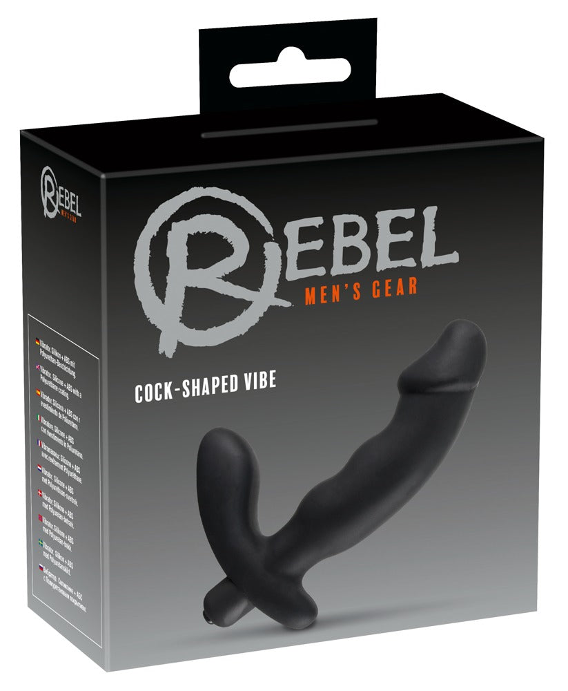 Silicone Prostate Vibrator - Acorn Tip Ø 3.3 cm (Black)