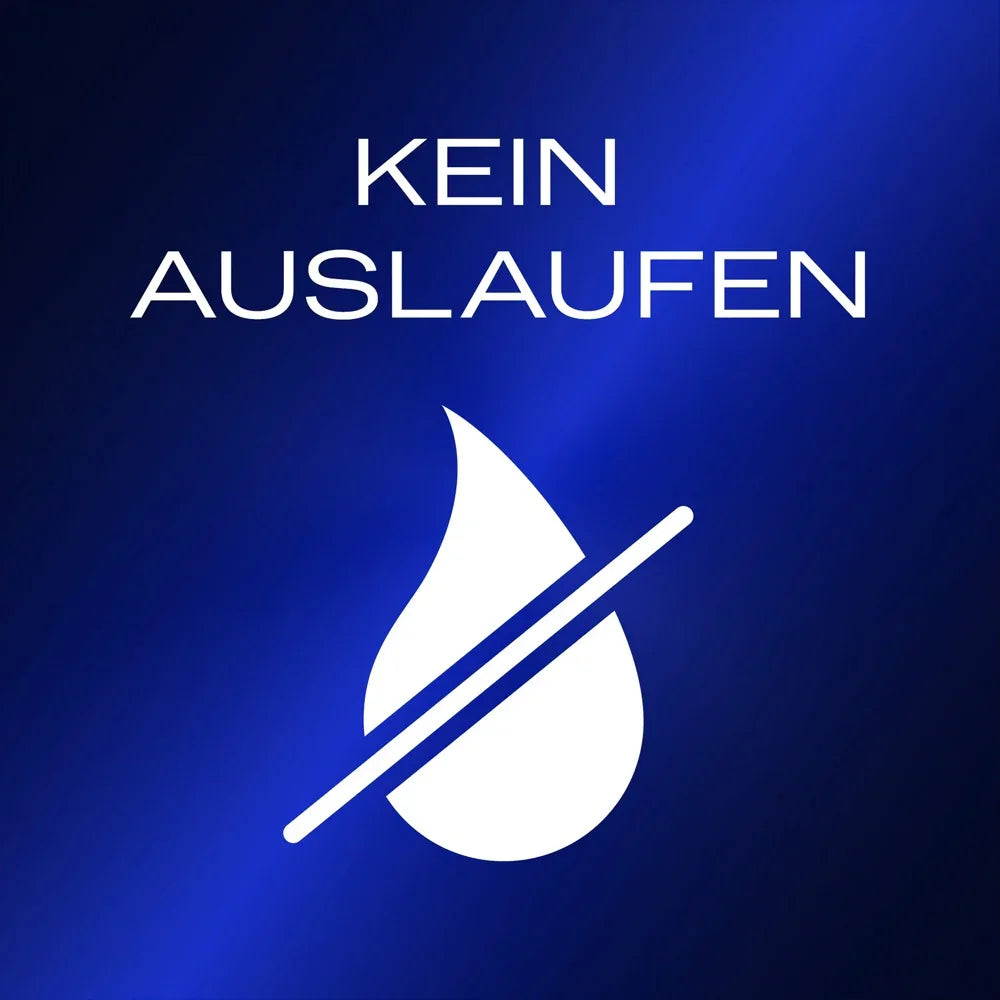 Symbolbild für kein Auslaufen auf blauem Hintergrund, geeignet für intime Produkte