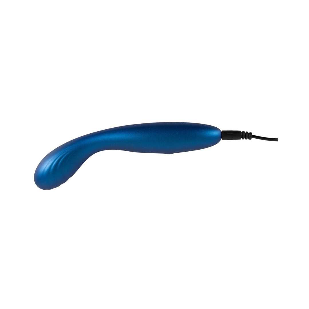 G-spot vibrator made of silicone - with curved groove massage head 18 cm (blue)