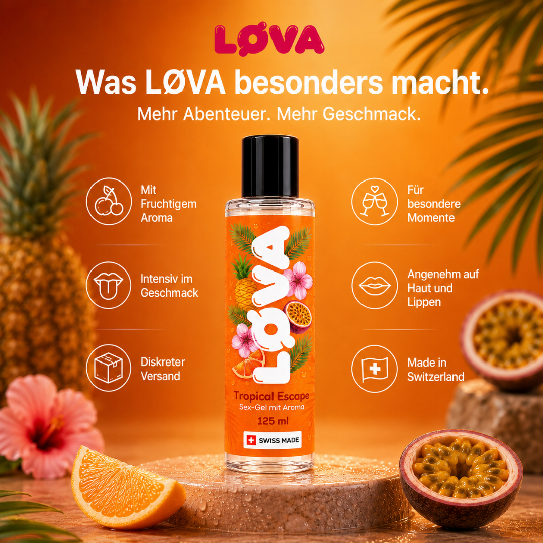 LØVA "Tropical Escape" Water-Based Lubricant with Tropical Flavor (125ml)