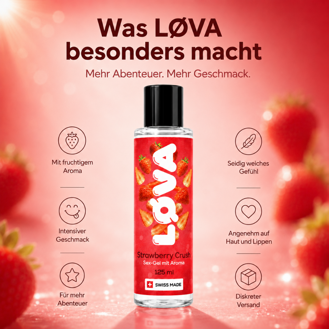 Lube "Strawberry Crush" - Water-Based & Strawberry Flavor (125ml) by LØVA
