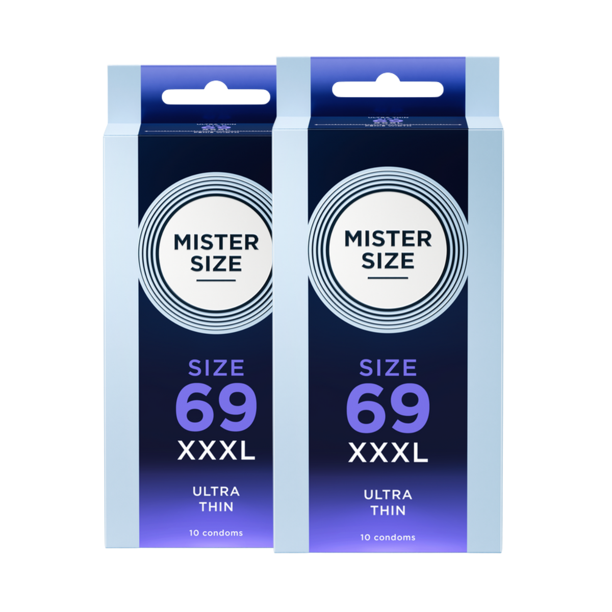 2er-Pack Kondome aus Naturkautschuklatex  - extrafein & gefühlsecht (Ø 69mm/2x10Stk.) von Mister Size