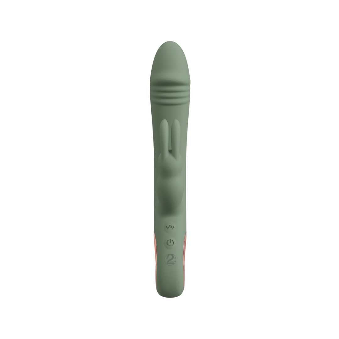 Rabbit vibrator "Slim Rabbit" made of silicone 21.3 cm (green)