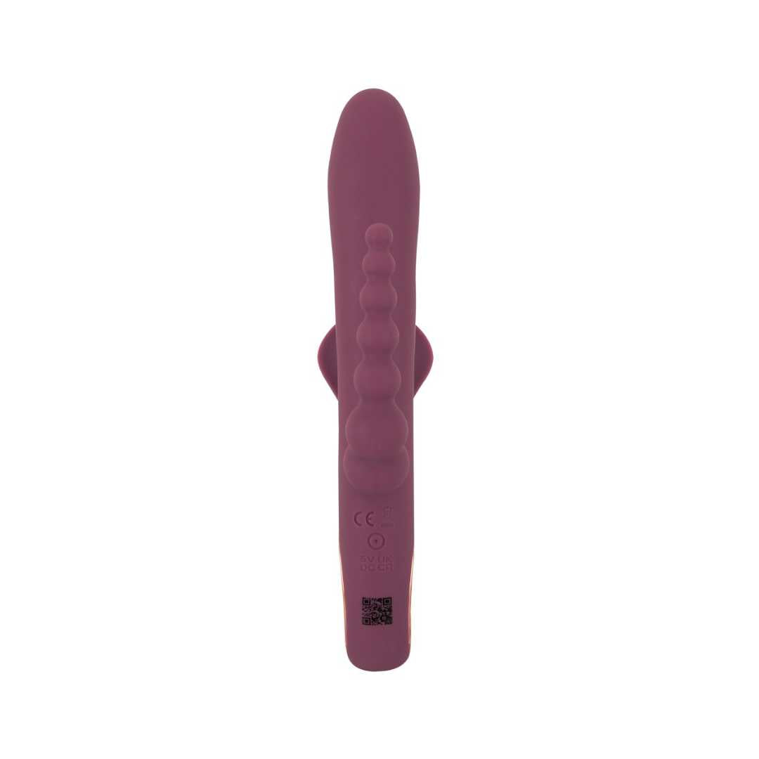 Vibrator "Slim Triple Plum" made of silicone - triple stimulation 21.4 cm (violet)