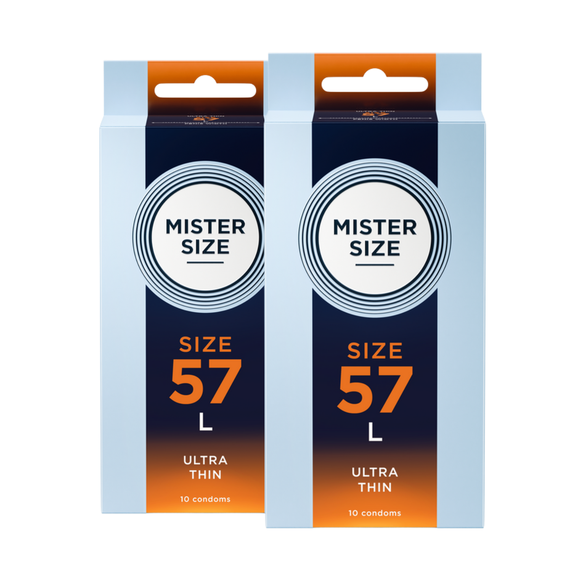 2er-Pack Kondome aus Naturkautschuklatex  - extrafein & gefühlsecht (Ø 57mm/2x10Stk.) von Mister Size
