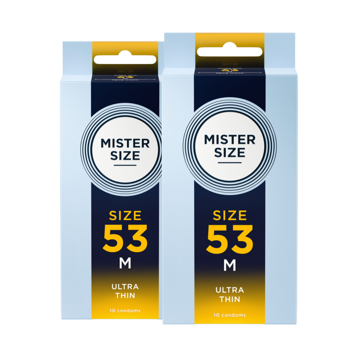 2er-Pack Kondome aus Naturkautschuklatex  - extrafein & gefühlsecht (Ø 53mm/2x10Stk.) von Mister Size