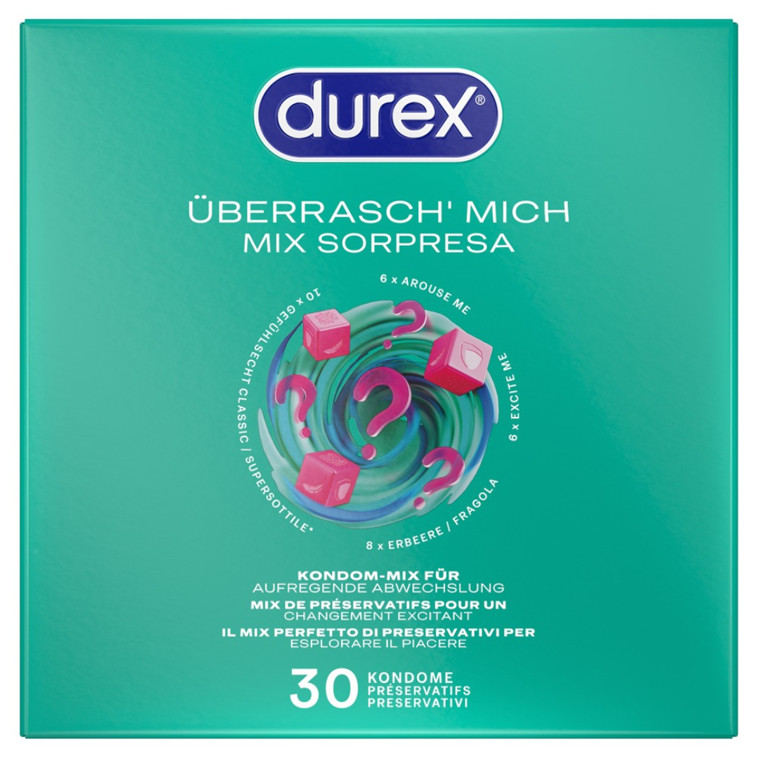 Kondome "Überrasch' Mich Vorratspackung" aus Naturkautschuklatex von Durex (30 Stk.)