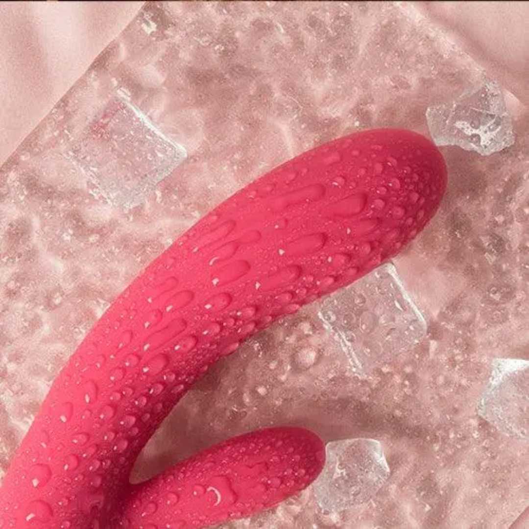 Vibrator mit Klitorisreizer "Angel" aus Silikon - 19 cm (pink)