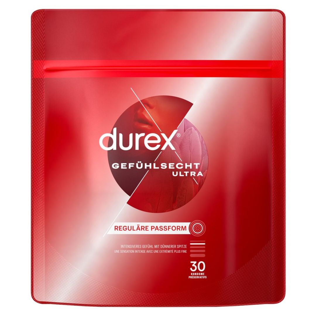 Préservatifs Durex "Gefühlsecht Ultra" en latex de caoutchouc naturel (Ø 54 mm/30 pcs.)