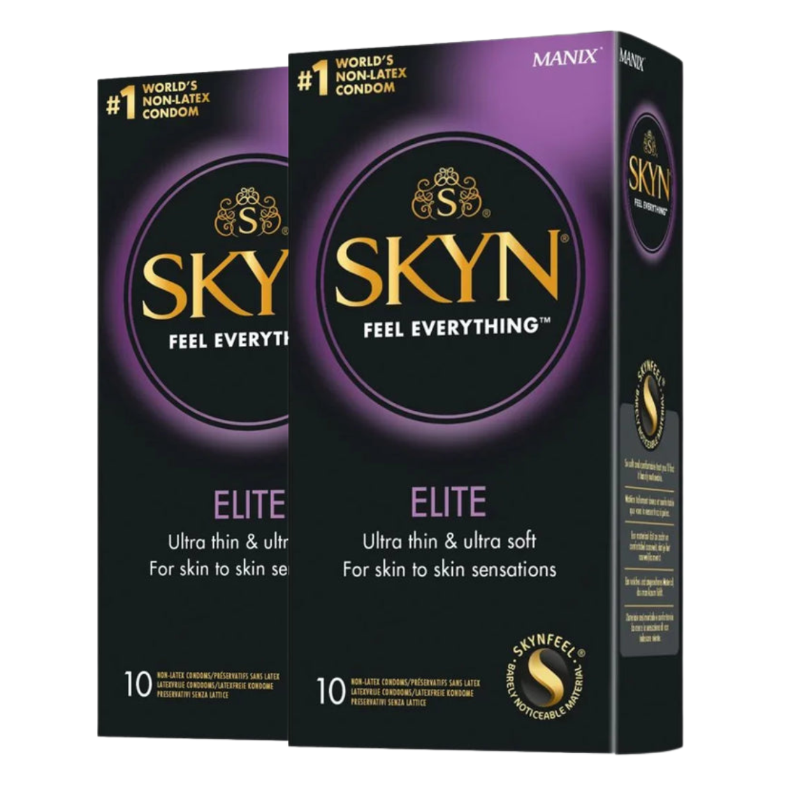 2er-Pack Kondome "Elite extra dünn" latexfrei - mit Feuchtigkeitsbeschichtung (Ø 53 mm/2x10Stk.) von SKYN
